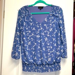 Fortune & Ivy Smock Waist Knit Top